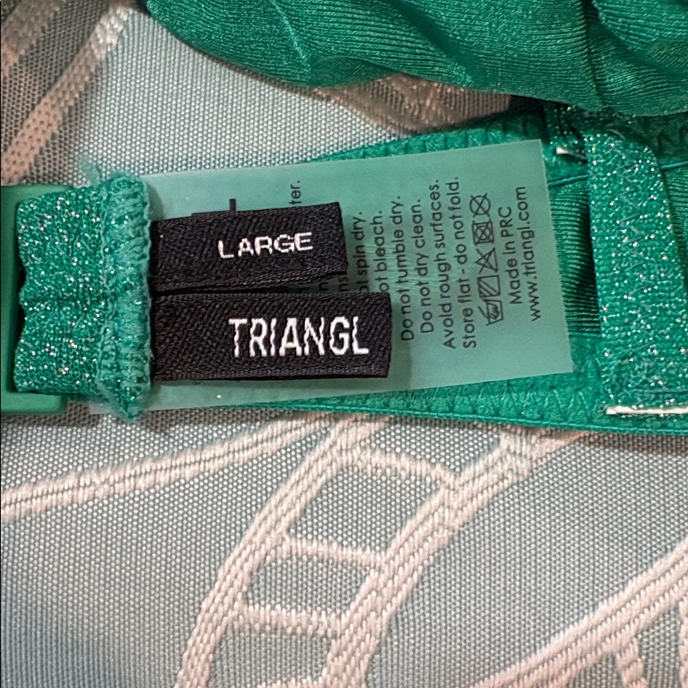 Emerald Shimmer Triangle Bikini Set - Never Worn - Picture 3 of 4